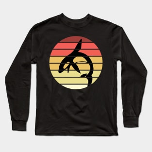 Orca Killer Whale - Vintage Retro Art Gift For Ocean lover Long Sleeve T-Shirt